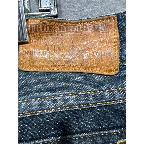 True Religion Mens Straight Bootcut Horseshoe Paint Flaps Pockets Jeans Size 38 - Picture 4 of 10